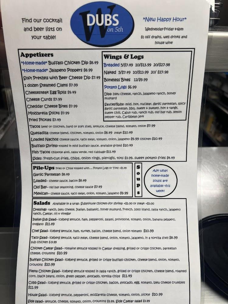 Dubs on 5th Menu image 1